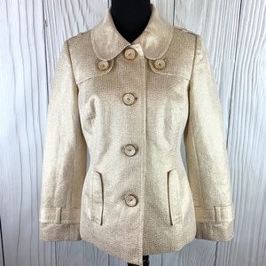 Halogen Metallic Peter Pan Collar Blazer Jacket Sm